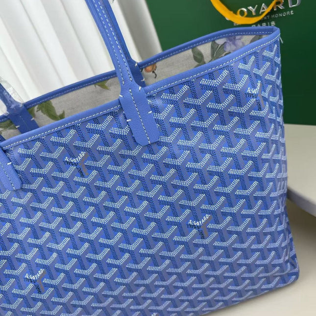 GOYARD GOYARDINE SAINT LOUIS PM TOTE BAG 40 IN BLUE CANVAS