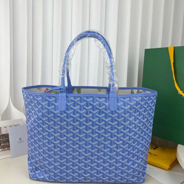 GOYARD GOYARDINE SAINT LOUIS PM TOTE BAG 40 IN BLUE CANVAS