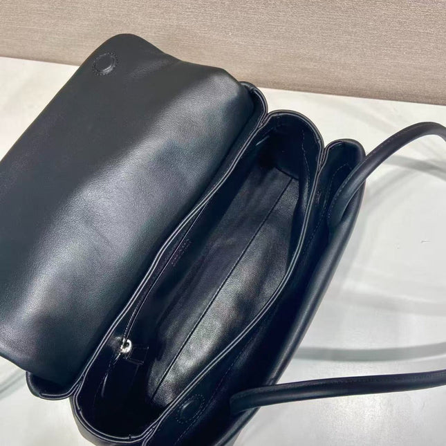 PRADA BONNIE HANDBAG 28 IN BLACK CALFSKIN