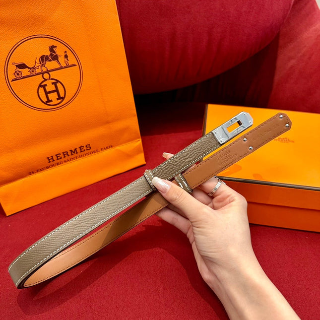 HM KELLY BELT IN BROWN CALFSKIN GOLD HARDWARE