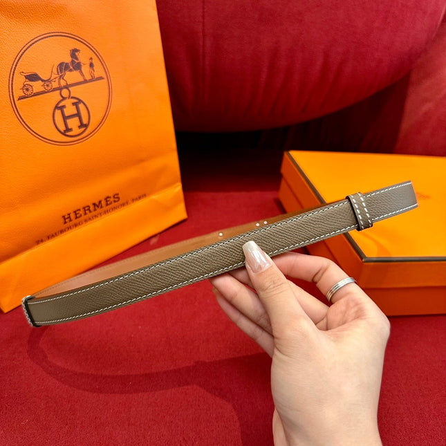 HM KELLY BELT IN BROWN CALFSKIN GOLD HARDWARE