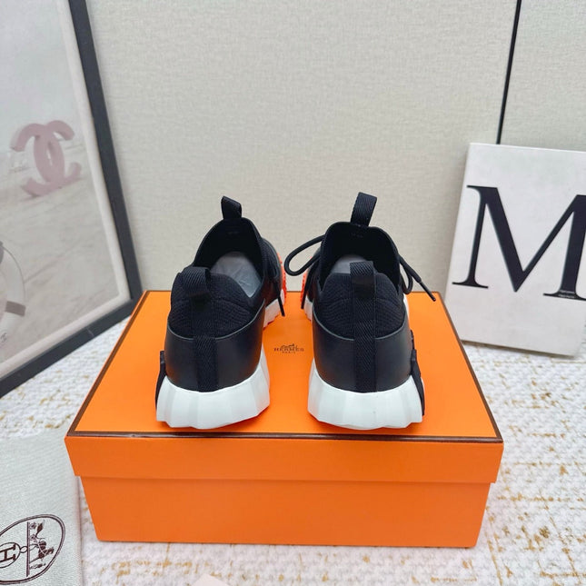 HM BOUNCING SNEAKERS IN BLACK & WHITE MESH MIX CALFSKIN