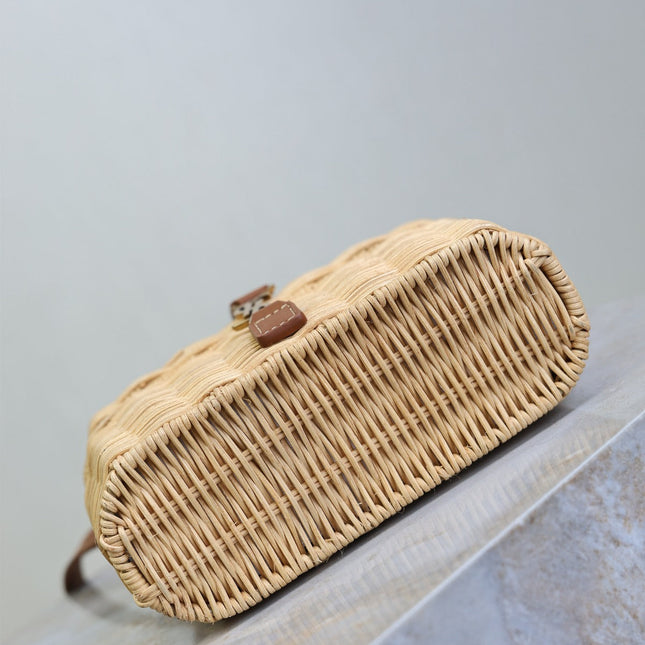 YSL GABY VANITY BAG 18 IN BEIGE WOVEN RAFFIA