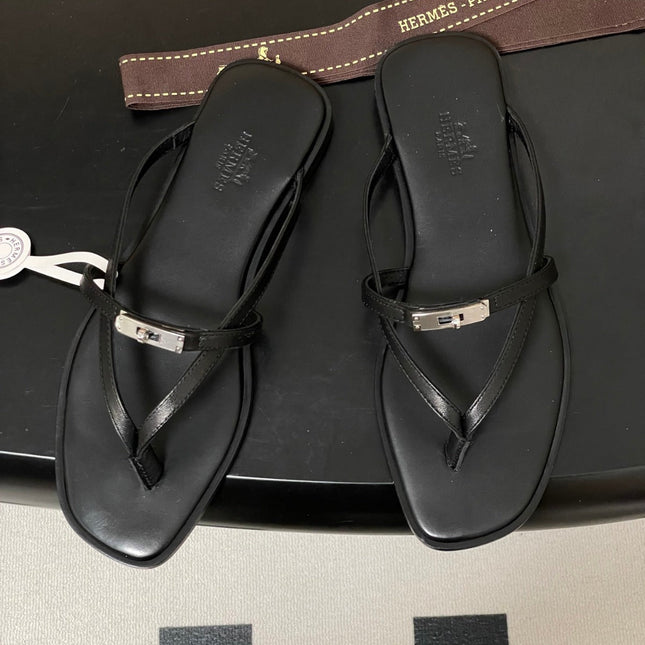 HM 0RAN SANDALS IN BLACK CALFSKIN
