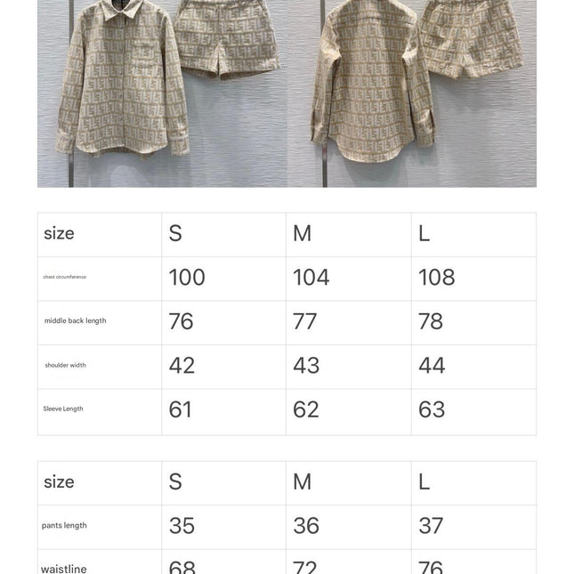 FENDI JACQUARD MOTIF SET IN BEIGE