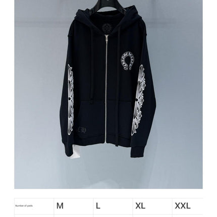 CHROME HEARTS HORSESHOE FLORAL CROSS SET IN BLACK COTTON