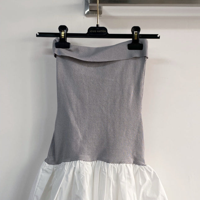 MIUMIU DRESS IN GREY AND WHITE 233568