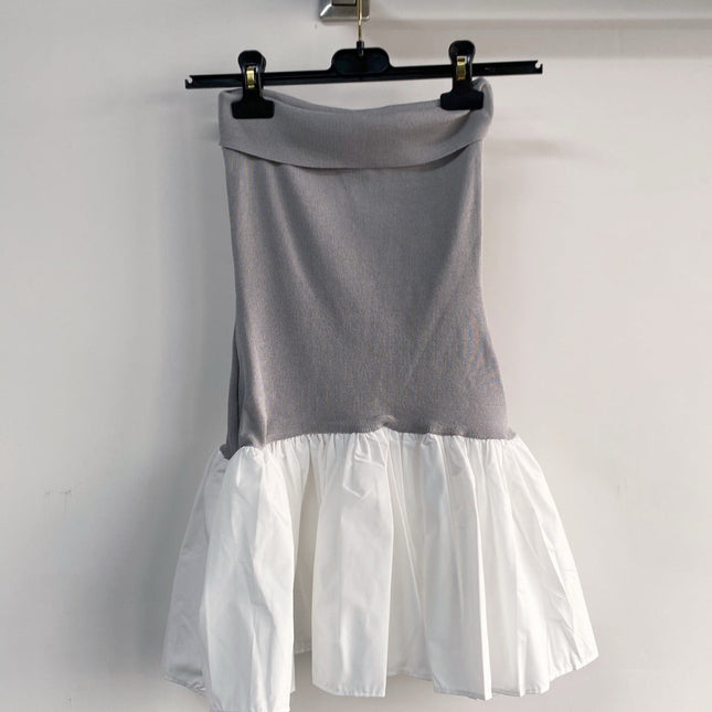MIUMIU DRESS IN GREY AND WHITE 233568