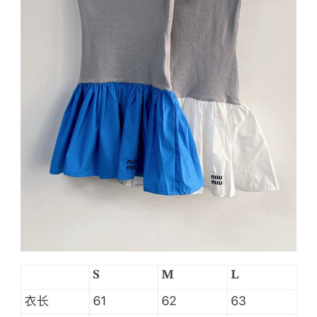 MIUMIU DRESS IN GREY AND WHITE 233568