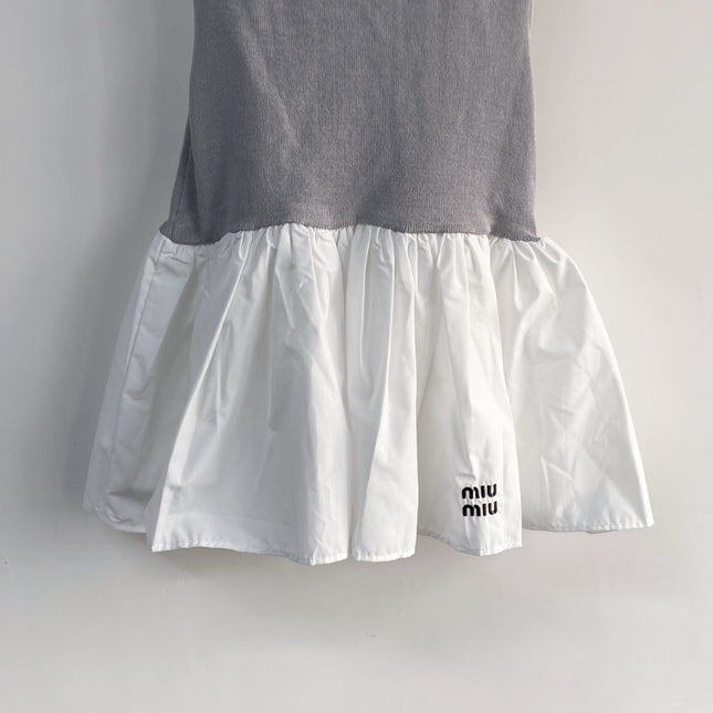 MIUMIU DRESS IN GREY AND WHITE 233568