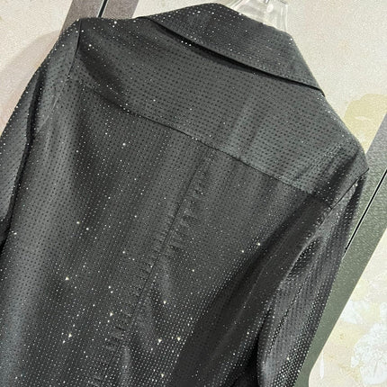 ALEXANDER WANG HOTFIX BUTTON-UP SHIRT IN BLACK