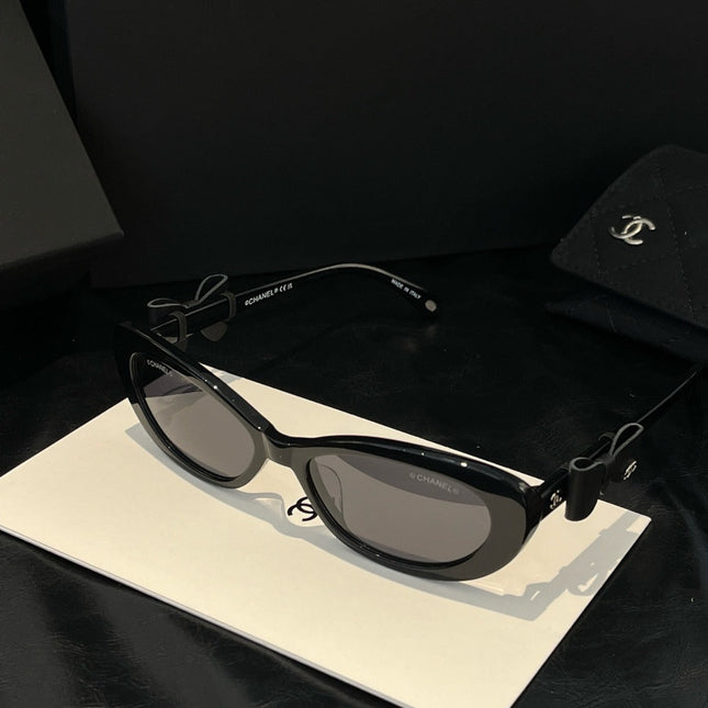 CHANEL 26S VINTAGE RECTANGULAR SUNGLASSES IN BLACK ACETATE