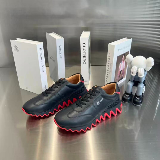 CHRISTIAN LOUBOUTIN 26S SNEAKER IN BLACK RED CALFSKIN