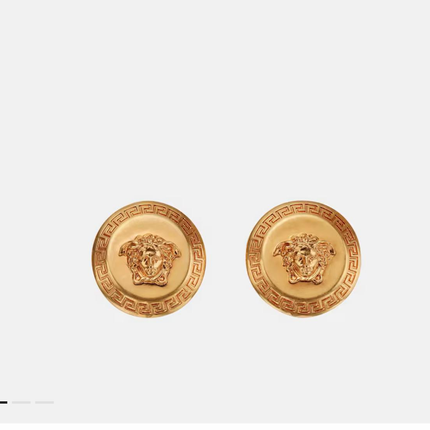 VERSACE 26S MEDUSA MEDALLION STUD EARRINGS IN GOLD METAL