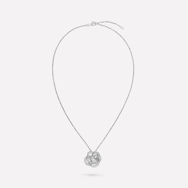 FIL DE CAMELIA NECKLACE SILVER DIAMOND
