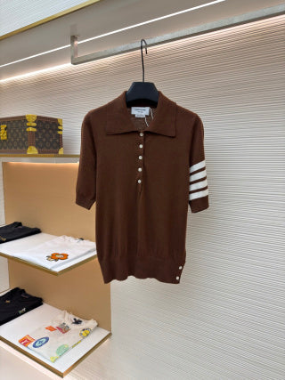 THOM 26S SHORT SLEEVE POLO KNIT TOP STYLE 242