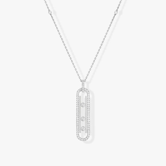 MOVE 10TH PM SILVER DIAMOND NECKLACE