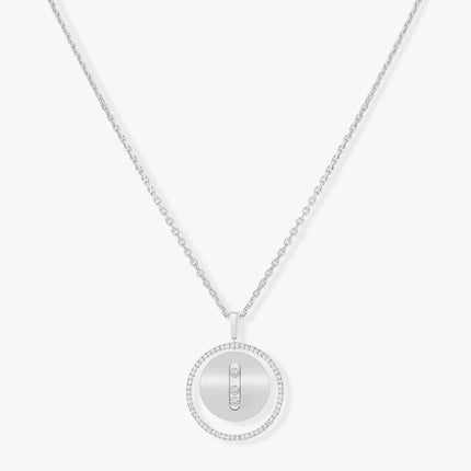 LUCKY MOVE MM SILVER DIAMOND NECKLACE