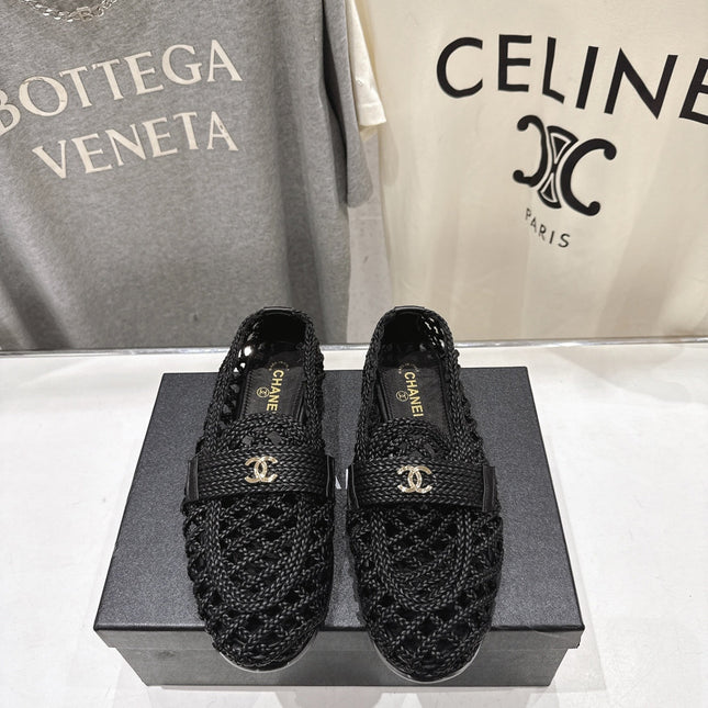 CHANEL 26S BRAIDED MULE IN BLACK WOVEN LEATHER
