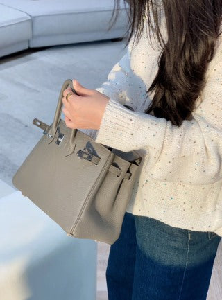 HM BIRKIN BAG 30 TEMPERED GRAY CALFSKIN  BUCKLE