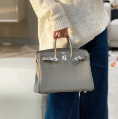HM BIRKIN BAG 30 TEMPERED GRAY CALFSKIN  BUCKLE
