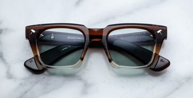 SQUARE SUNGLASSES 592596 IN BROWN MIXD WHITE ACETATE