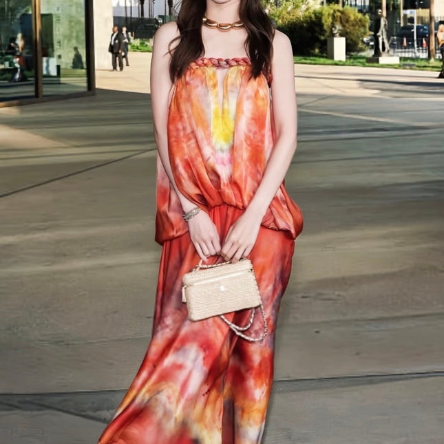 ZIMMERMANN 26S TIE DYE HALTER MAXI DRESS STYLE 249