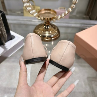 MIUMIU 26S CLOSED-BACK SANDALS IN LIGHT PINK CALFSKIN