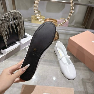MIUMIU 26S CLOSED-BACK SANDALS IN WHITE CALFSKIN