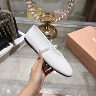 MIUMIU 26S CLOSED-BACK SANDALS IN WHITE CALFSKIN