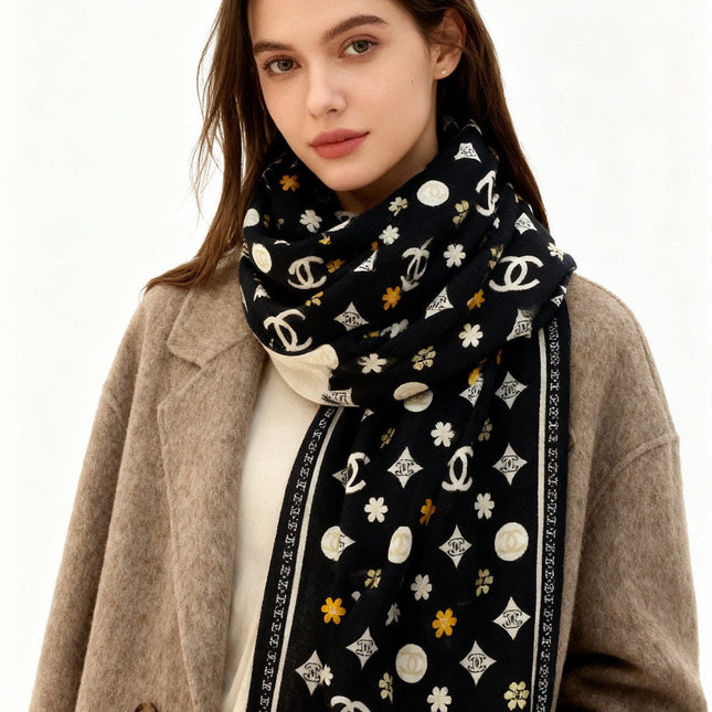 CHANEL 26S SCARF 140 IN CASHMERE AND SILK 306120