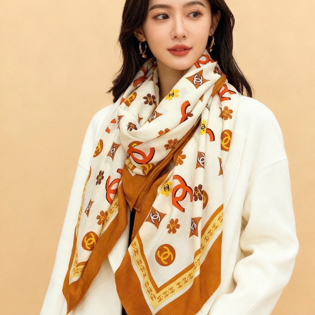 CHANEL 26S SCARF 140 IN CASHMERE AND SILK 306121