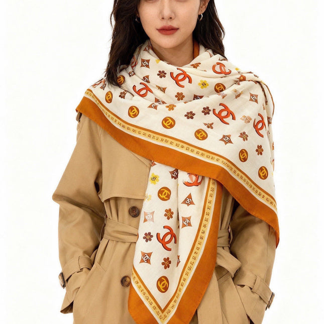CHANEL 26S SCARF 140 IN CASHMERE AND SILK 306121