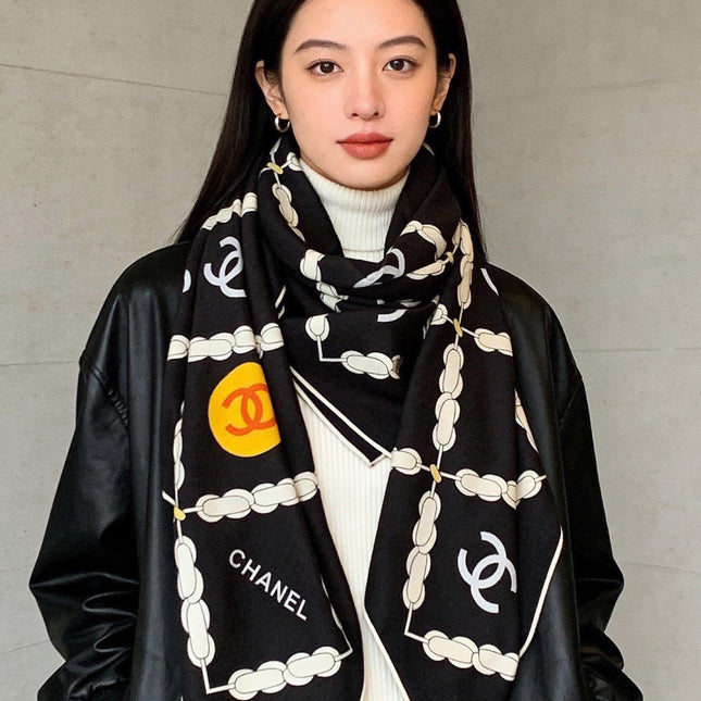 CHANEL 26S SCARF 135 IN CASHMERE AND SILK 306126
