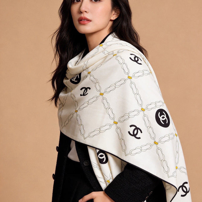 CHANEL 26S SCARF 135 IN CASHMERE AND SILK 306127
