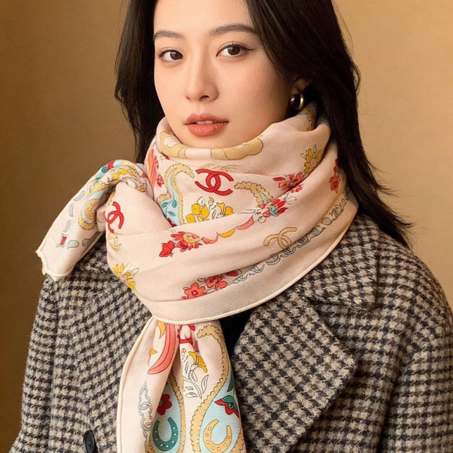 CHANEL 26S SCARF 135 IN CASHMERE AND SILK 306129