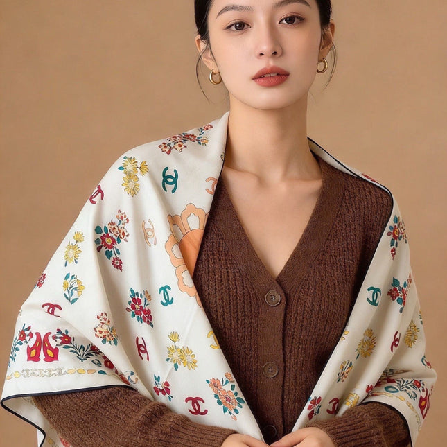 CHANEL 26S SCARF 135 IN CASHMERE AND SILK 306130