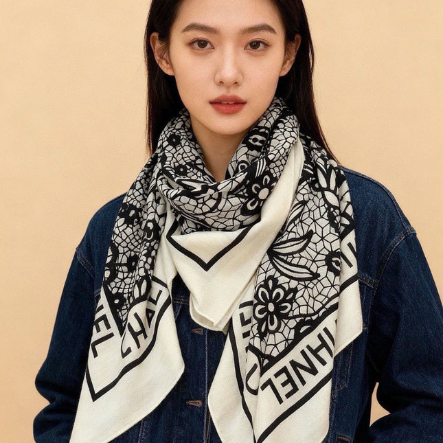 CHANEL 26S SCARF 135 IN CASHMERE AND SILK 306134