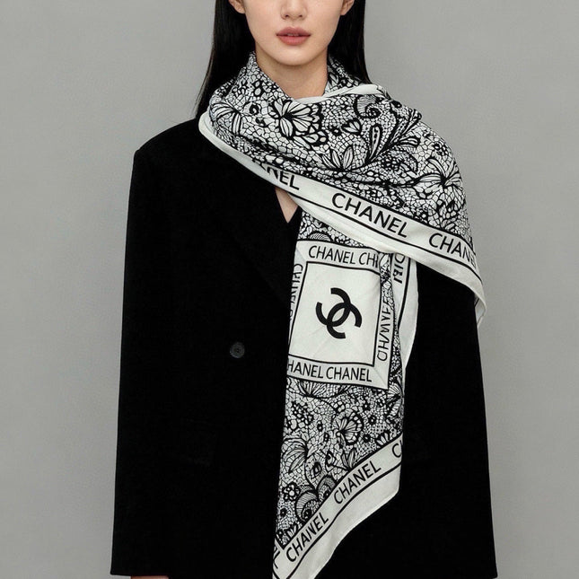 CHANEL 26S SCARF 135 IN CASHMERE AND SILK 306134