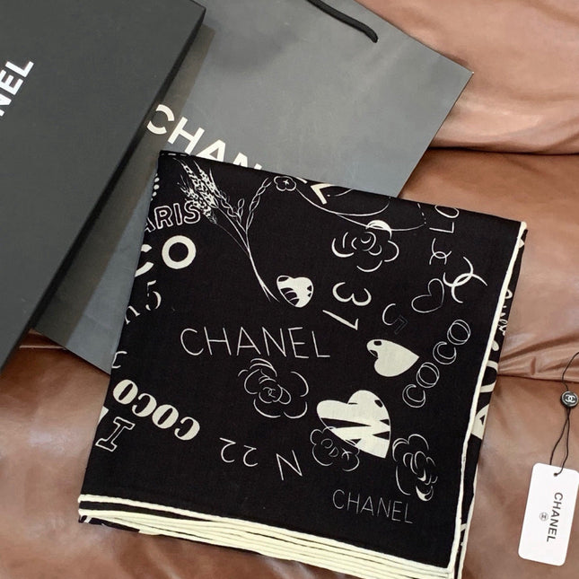CHANEL 26S SCARF 135 IN CASHMERE AND SILK 307241