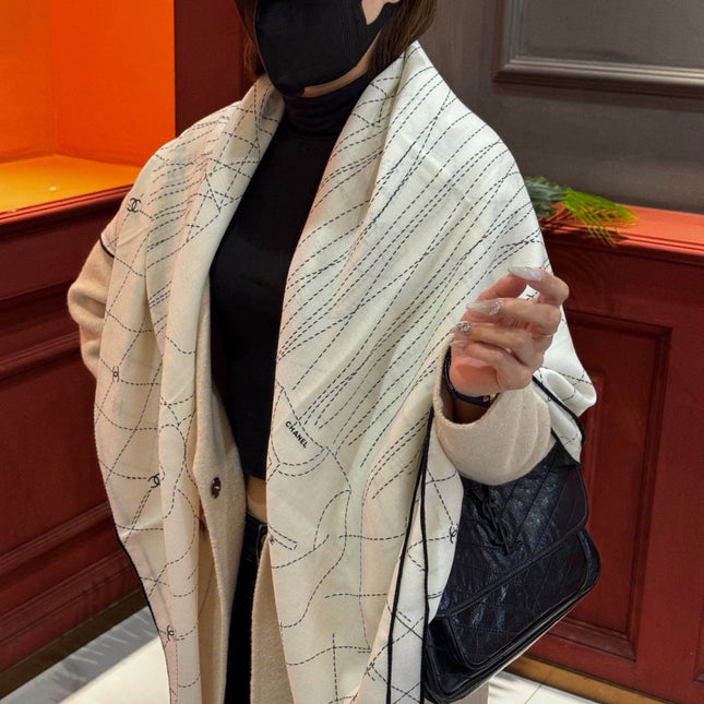 CHANEL 26S SCARF 140 IN CASHMERE AND SILK 307248