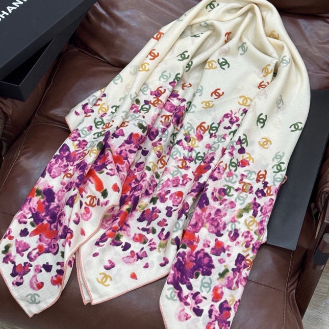 CHANEL 26S SCARF 135 IN CASHMERE AND SILK 307249