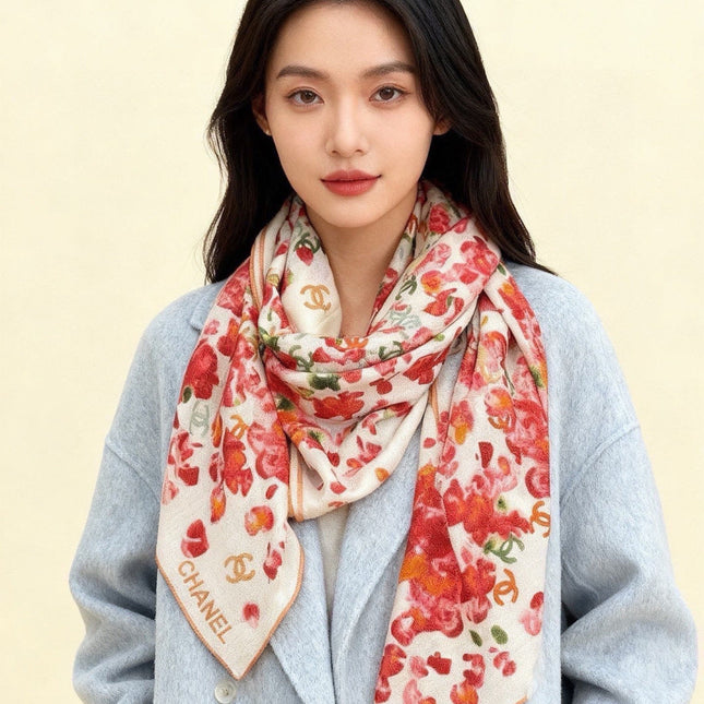 CHANEL 26S SCARF 135 IN CASHMERE AND SILK 307251