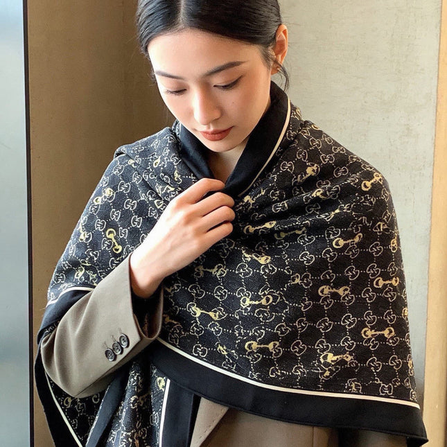 GUCCI 26S SCARF 135 IN CASHMERE AND SILK 307257