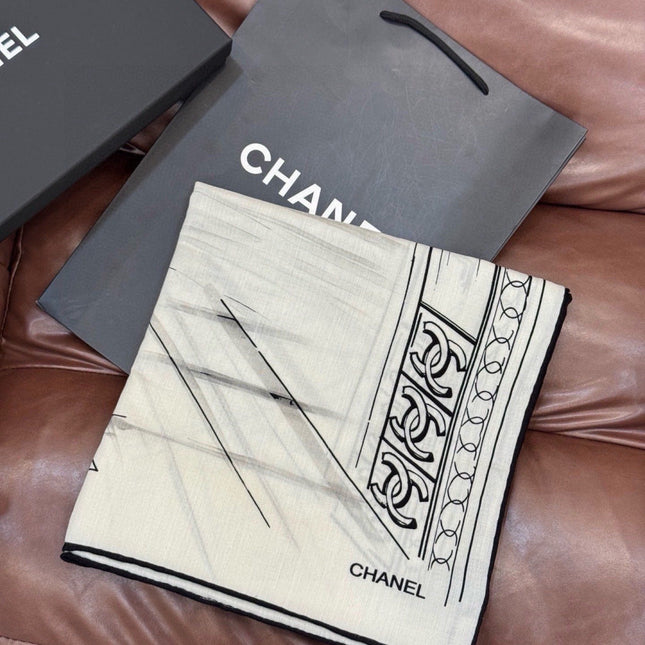 CHANEL 26S SCARF 135 IN CASHMERE AND SILK 309305