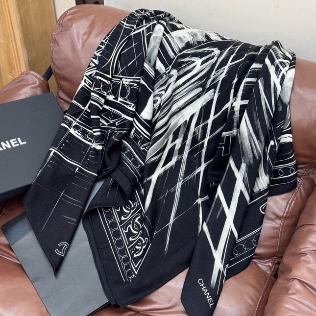 CHANEL 26S SCARF 135 IN CASHMERE AND SILK 309306