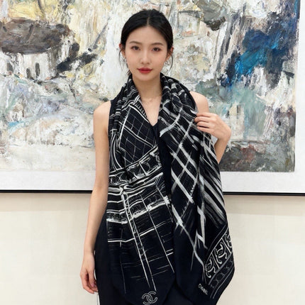 CHANEL 26S SCARF 135 IN CASHMERE AND SILK 309306