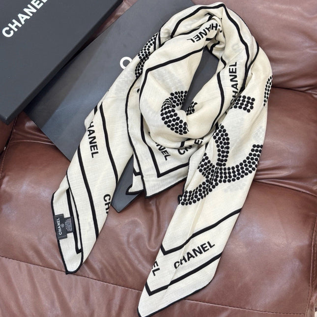 CHANEL 26S SCARF 135 IN CASHMERE AND SILK 309307