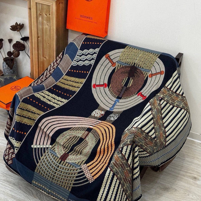 HERMES 26S PRINTED SQUARE SCARF 140 IN CASHMERE AND SILK 309320
