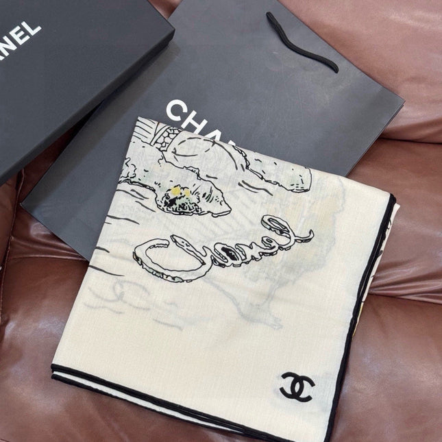 CHANEL 26S SCARF 135 IN CASHMERE AND SILK 309324